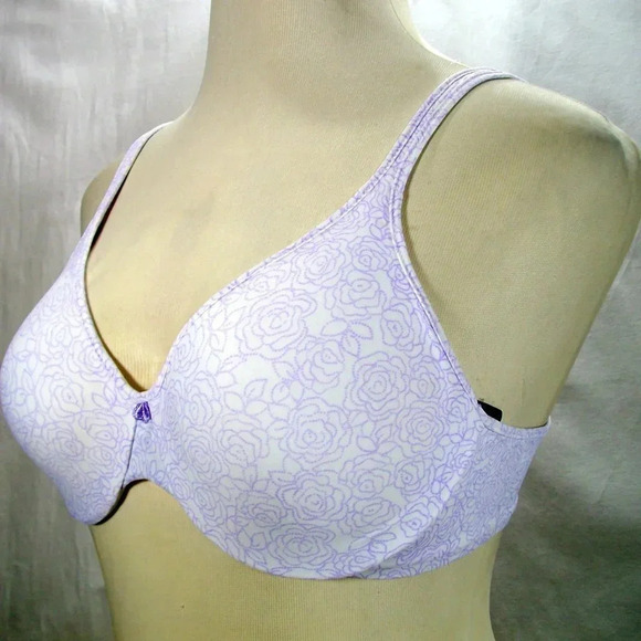 40DD Bali 3383‎ Passion For Comfort Underwire Bra Lavender Floral NWT - Picture 9 of 12